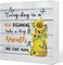 Everyday Is A New Beginning Farmhouse Sunflowers Wooden Sign Desk Decor,Inspirational Wood Block Sign Desk Decorations for Home Bedroom Dorm Office Desk Shelf Table Decor